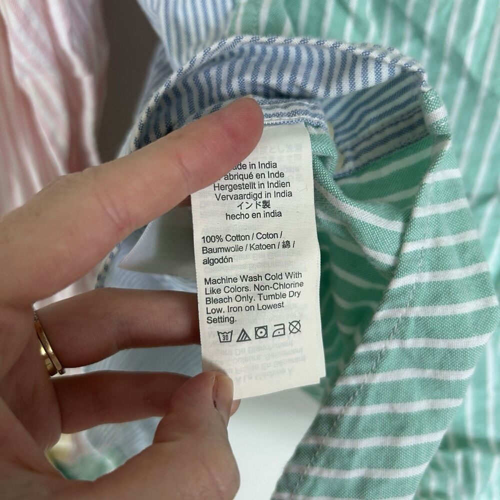 J.Crew Broken In Oxford Shirt Men’s L Classic Colorblock PatchWork Colorful - Picture 4 of 4